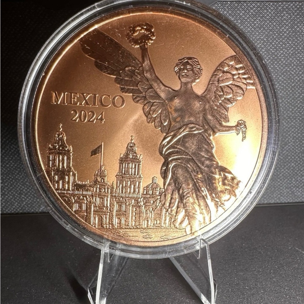 2024 Libertad Reverse Proof Tribute 5oz .999 Copper Round with Capsule